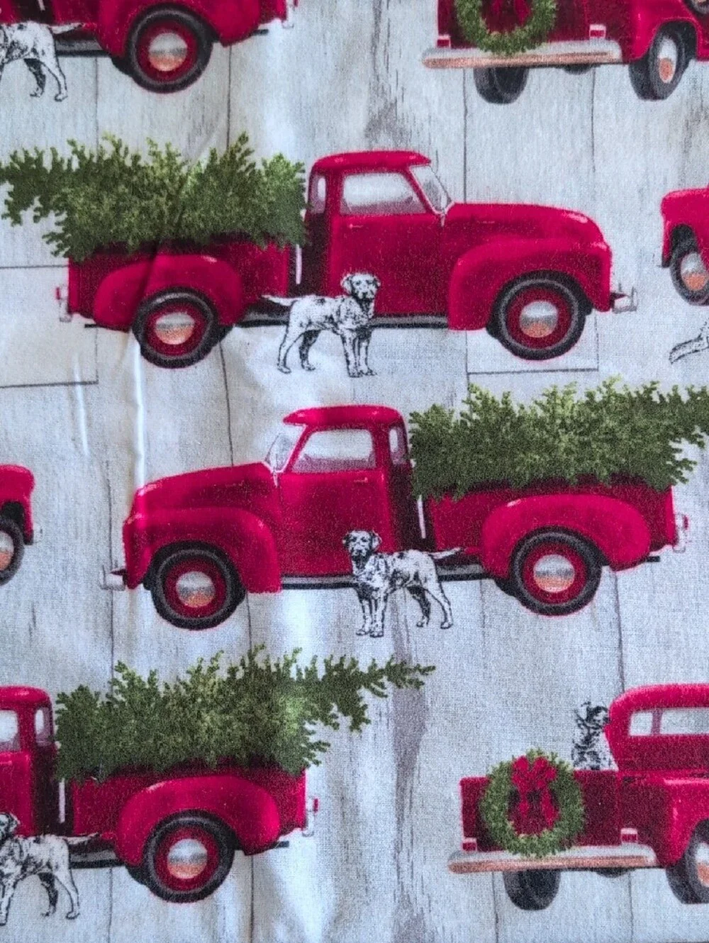 JoAnn Red Vintage Truck Holiday Fabric